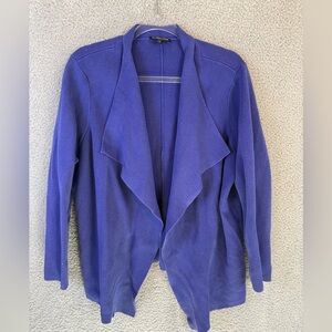 Eileen Fisher Vibrant Purple Knit waterfall Cardigan silk 2X